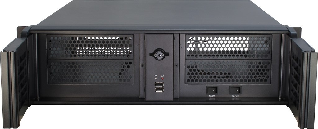 Inter-Tech IPC 3U-3098-S Supporto Server Nero in Acciaio con 5 vani per drive e 2 ventole da 80 mm