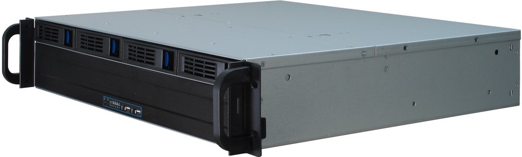 Inter-Tech IPC 2U-2404S Supporto Server in Acciaio Nero e Argento, Compatibile con Mini-ITX e micro ATX, Dimensioni 480x440x89 mm