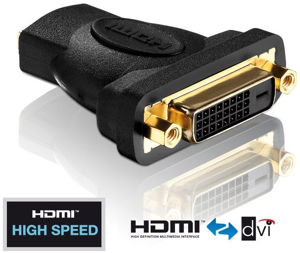 PureLink PI045 Adattatore DVI/HDMI Femmina DVI-D a HDMI-A - Alta Velocità, Certificato, FullHD 4K, Contatti Placcati Oro