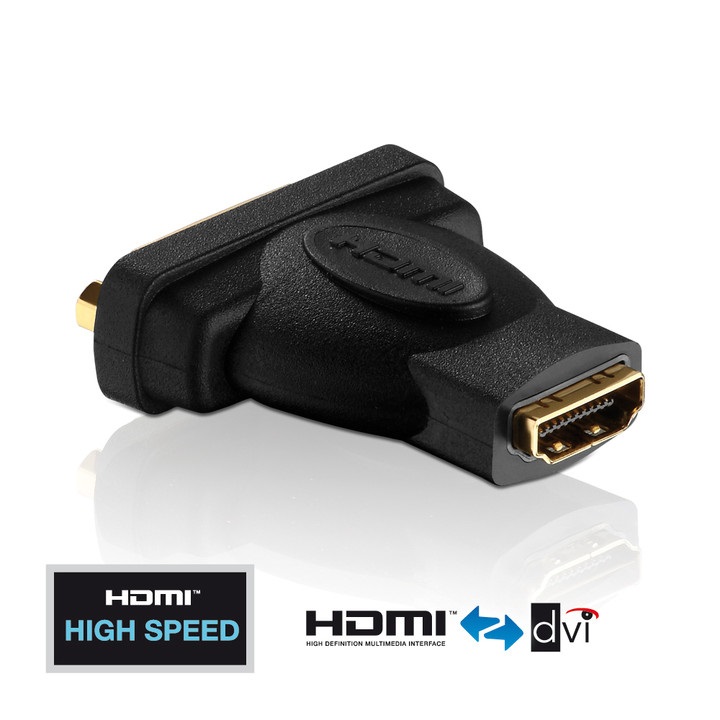 PureLink PI045 Adattatore DVI/HDMI Femmina DVI-D a HDMI-A - Alta Velocità, Certificato, FullHD 4K, Contatti Placcati Oro