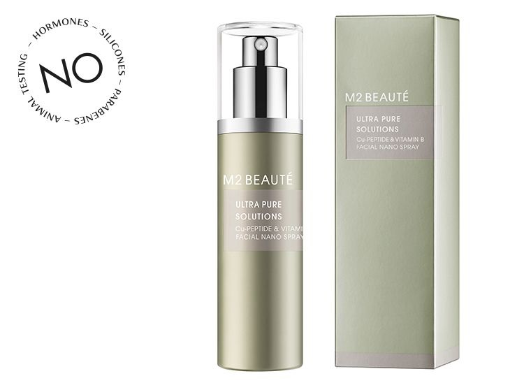 M2 Beauté Ultra Pure Solutions Cu-Peptide & Vitamin B Facial Nano Spray 75 ml - Spray Viso Rigenerante e Rinforzante