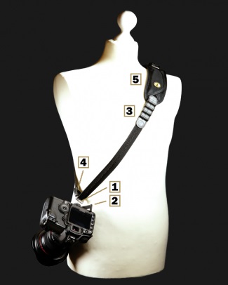 Sun-Sniper Rotaball-One Tracolla Professionale per Fotocamera Reflex Nero con Connettore ROTABALL e SHOCK-ABSORBER