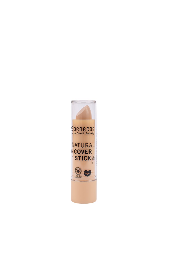 Benecos Natural Cover Stick Beige - Correttore Uniformante ad Alta Coprenza, 4,5 g, Vegano e Senza Talco