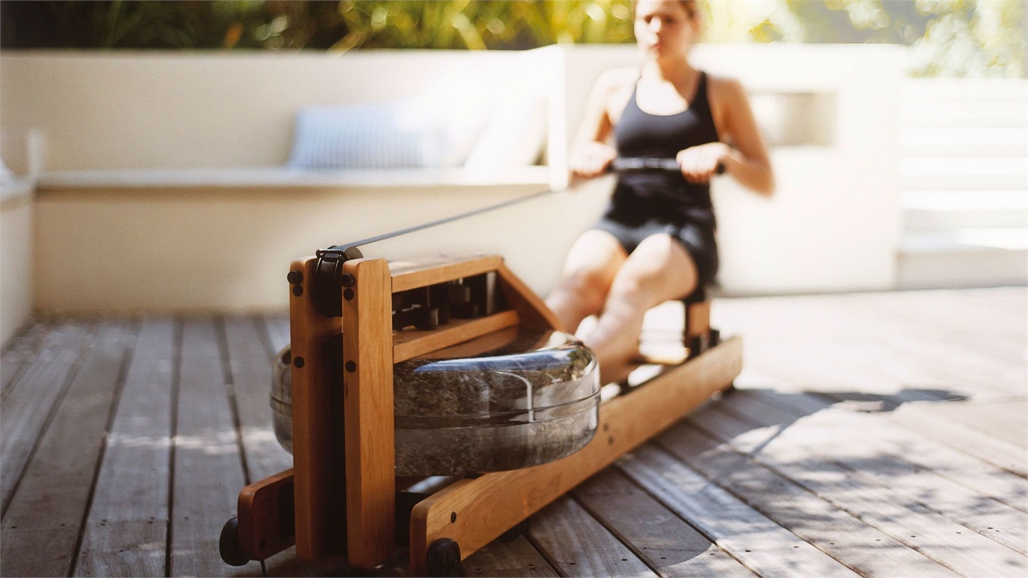 WaterRower S4 Ciliegio - Vogatore ad Acqua in Legno Massello con Monitor S4 e Serbatoio da 18L