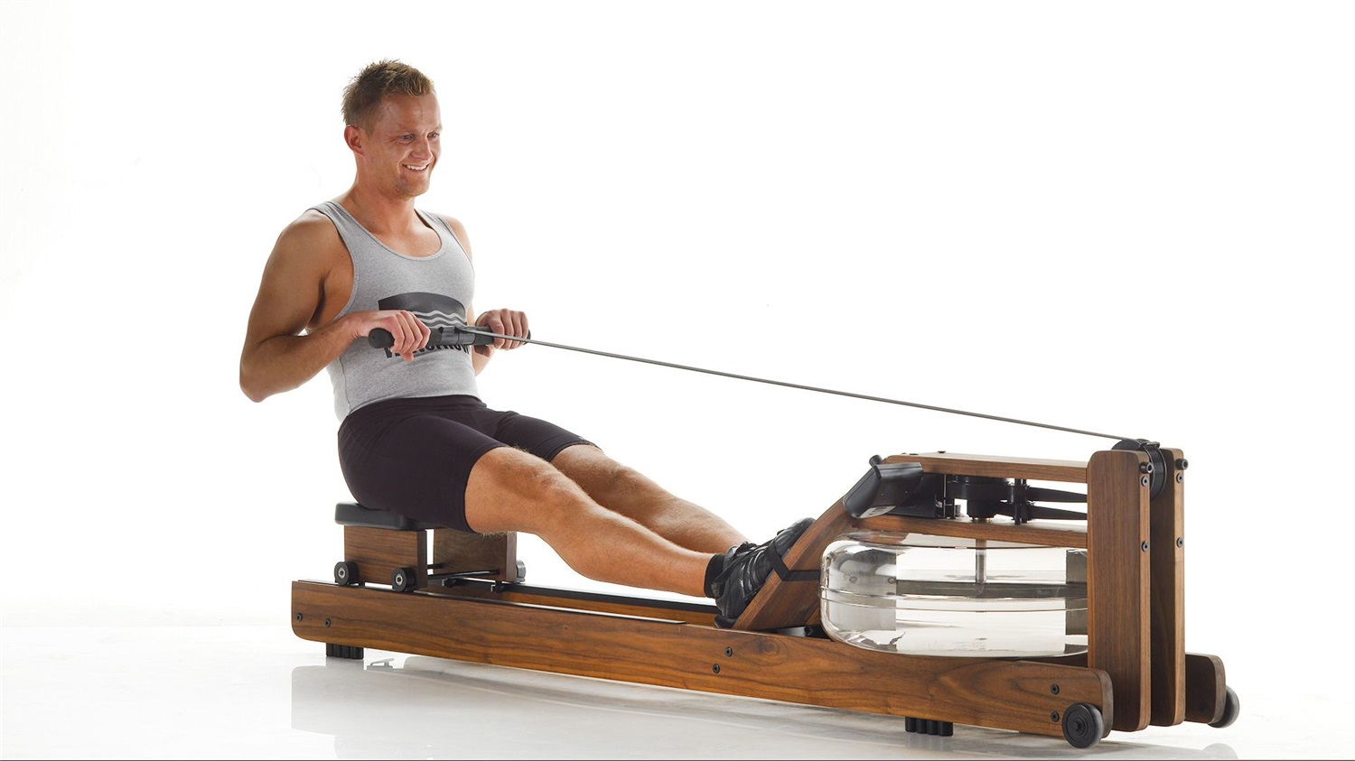 WaterRower Noce - Vogatore ad acqua con monitor S4, serbatoio 18L, struttura in legno massello, resistenza auto-regolante