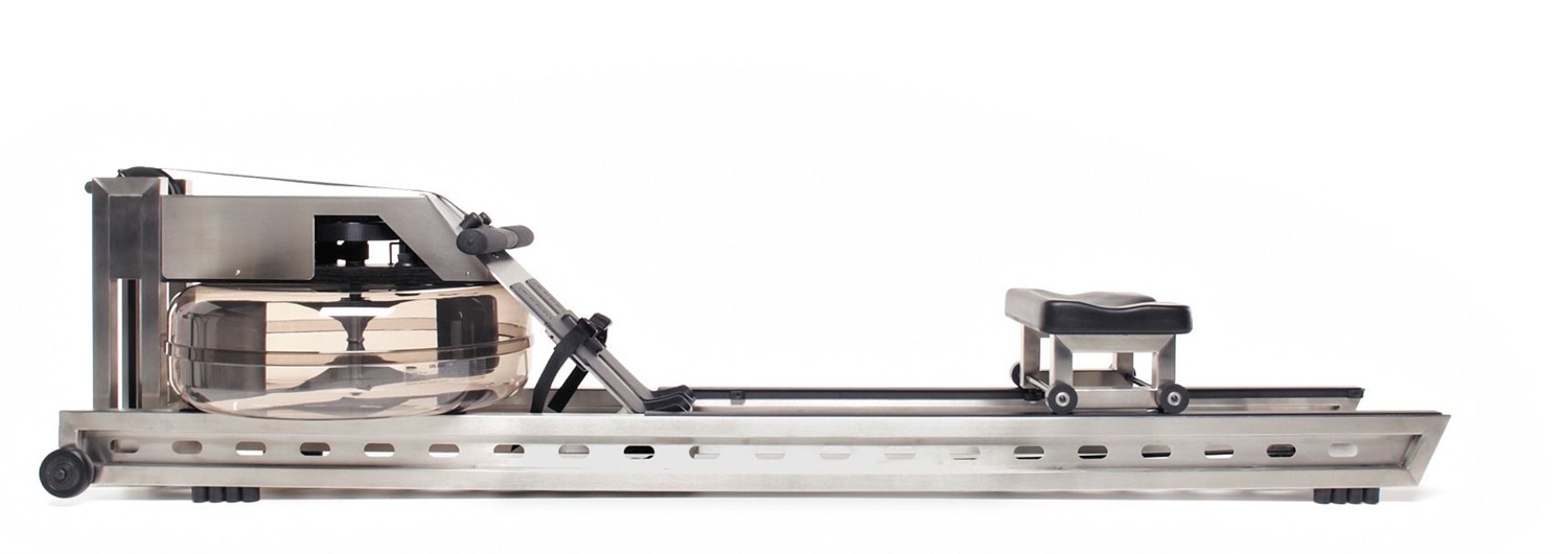 WaterRower S1 Vogatore ad Acqua in Acciaio Inossidabile - Serbatoio 18L, Monitor S4 con USB, Dimensioni 210x56x53 cm
