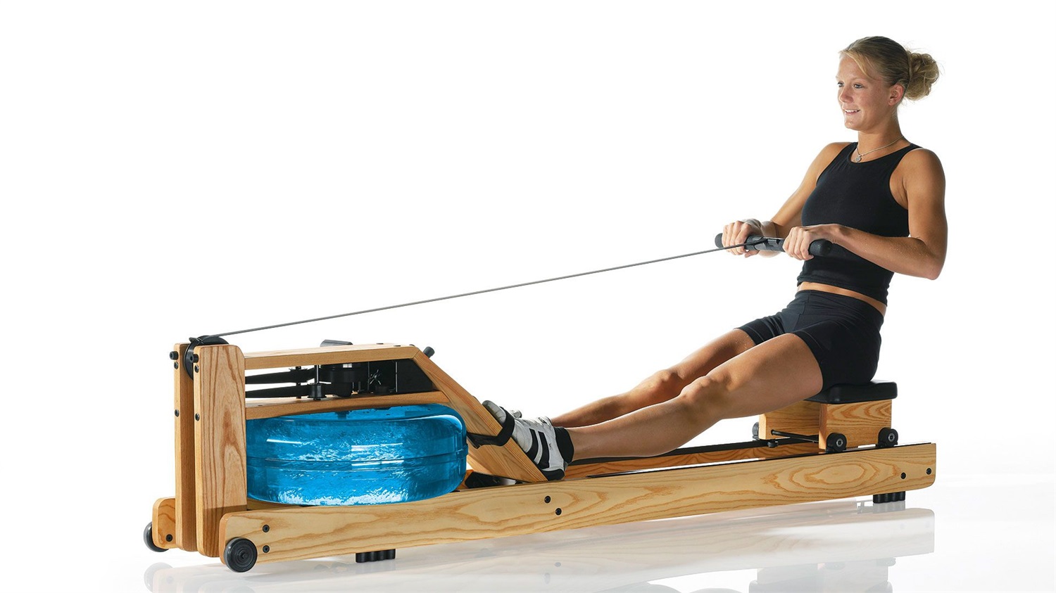 WaterRower Compatto Vogatore ad Acqua in Legno Massello con Monitor S4 e Serbatoio da 18L