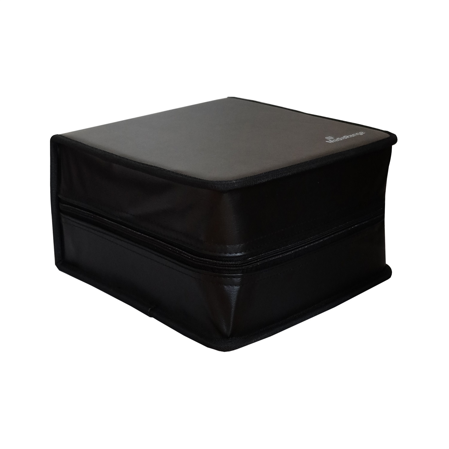 MediaRange Custodia Wallet Nera per 500 CD/DVD/BD - Finta Pelle, Chiusura Lampo, Tasca in Rete