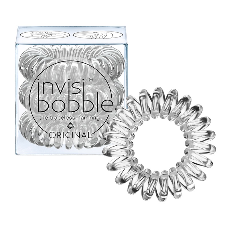 Invisibobble Original Crystal Clear - Elastico per Capelli a Spirale, 3 Pezzi, Ipoallergenico e Idrorepellente