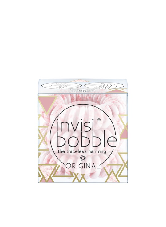 INVISIBOBBLE Marblelous Original Pinkerbell - Elastico a Spirale Rosa Marmorizzato, Set di 3 pz