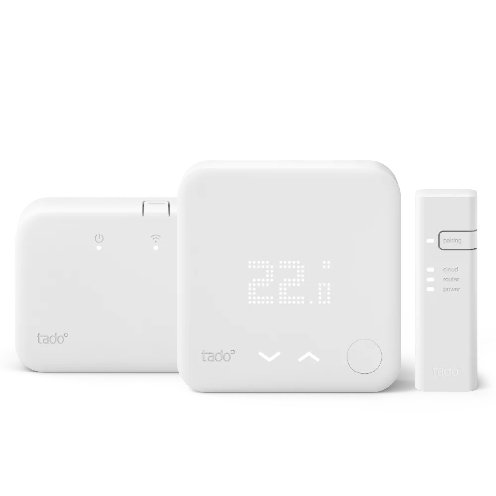 tado° Termostato Intelligente Wireless V3 Bianco - Kit di Base per Controllo Remoto e Risparmio Energetico