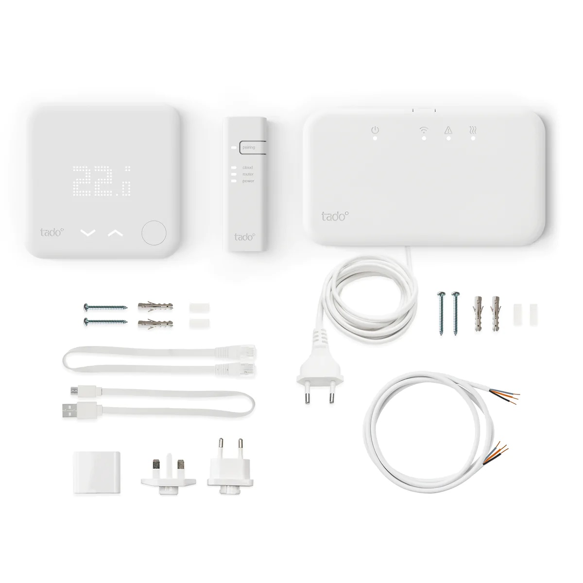 tado° Termostato Intelligente Wireless V3 Bianco - Kit di Base per Controllo Remoto e Risparmio Energetico