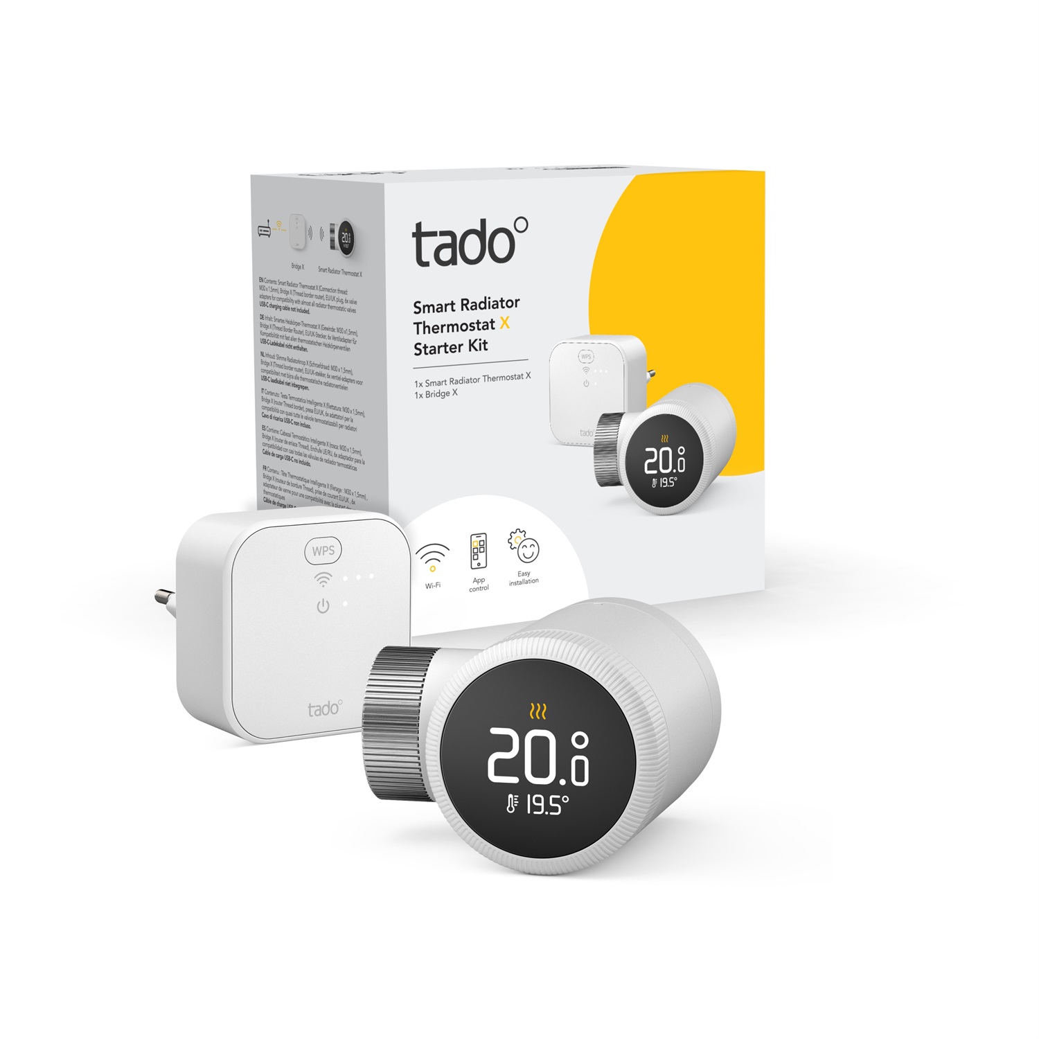 Tado Testa Termostatica Intelligente X con Bridge - Kit di Base per Controllo Remoto dei Radiatori