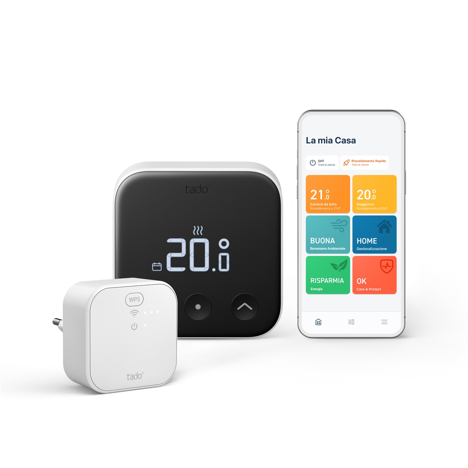 tado° Termostato Intelligente X - Kit di Base, Digitale, Nero e Bianco, Batteria Mini Stilo AAA, Controllo Remoto e Ottimizzazione Energetica
