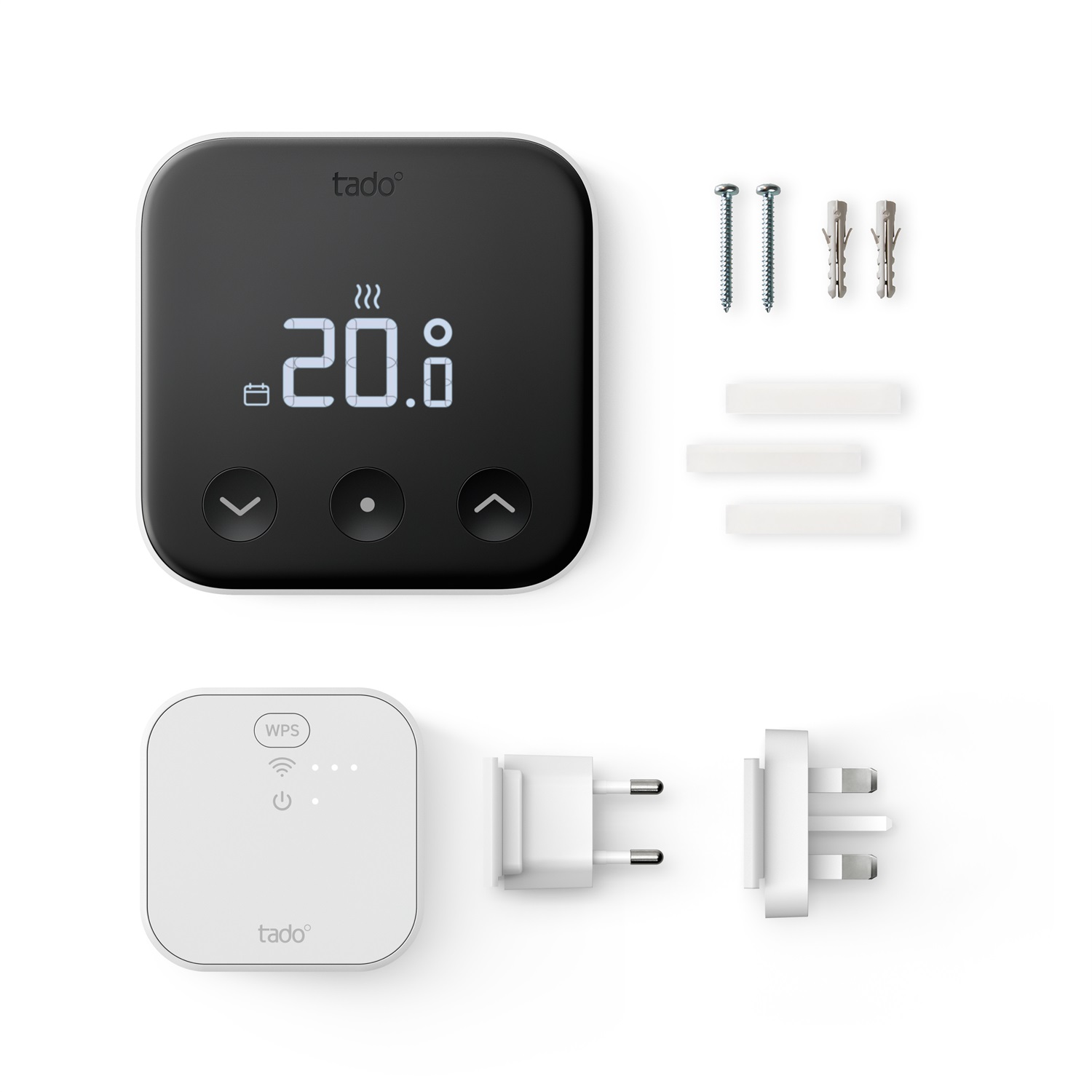 tado° Termostato Intelligente X - Kit di Base, Digitale, Nero e Bianco, Batteria Mini Stilo AAA, Controllo Remoto e Ottimizzazione Energetica