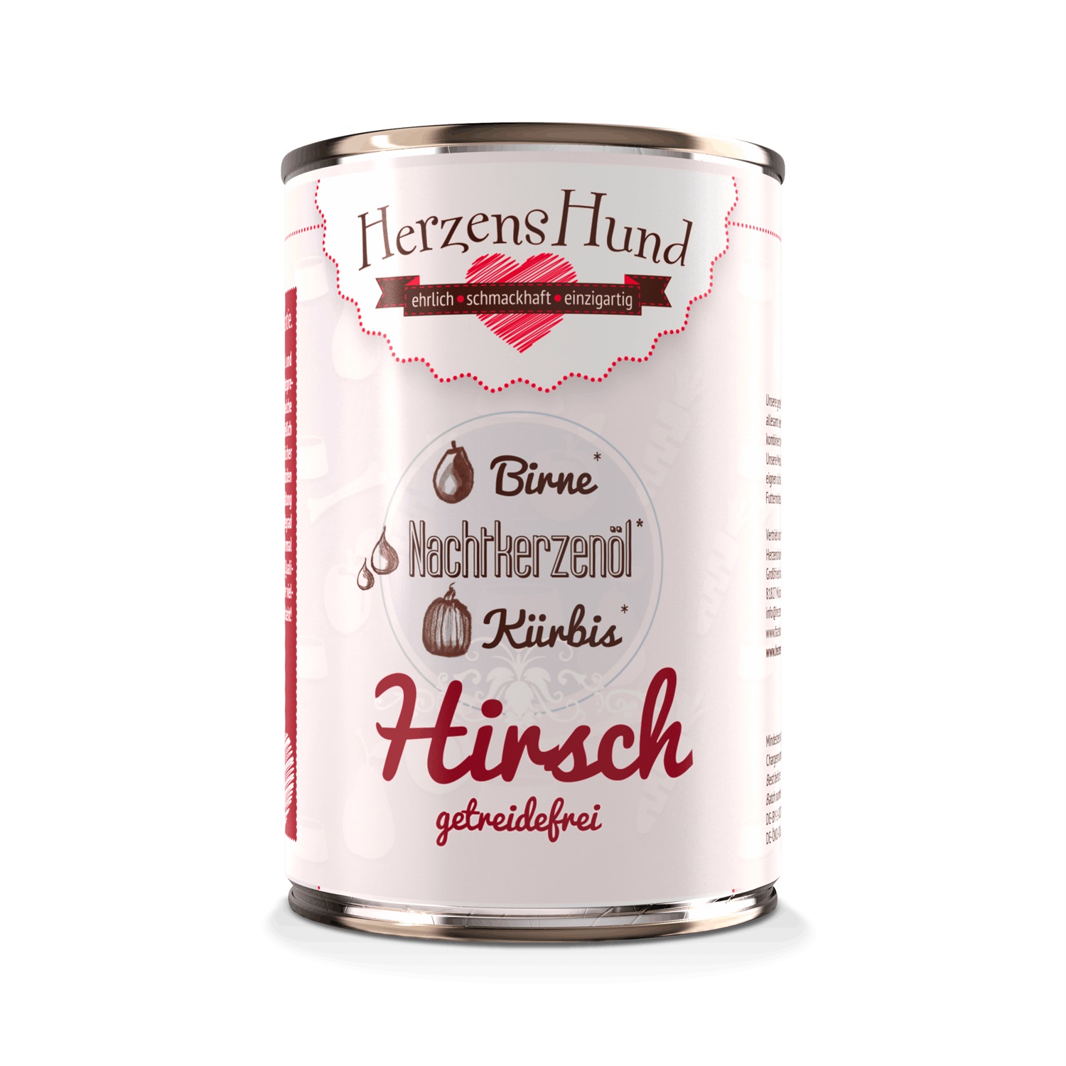 Herzens Hund Cibo Umido per Cani al Cervo e Zucca Bio Senza Cereali - 400 g