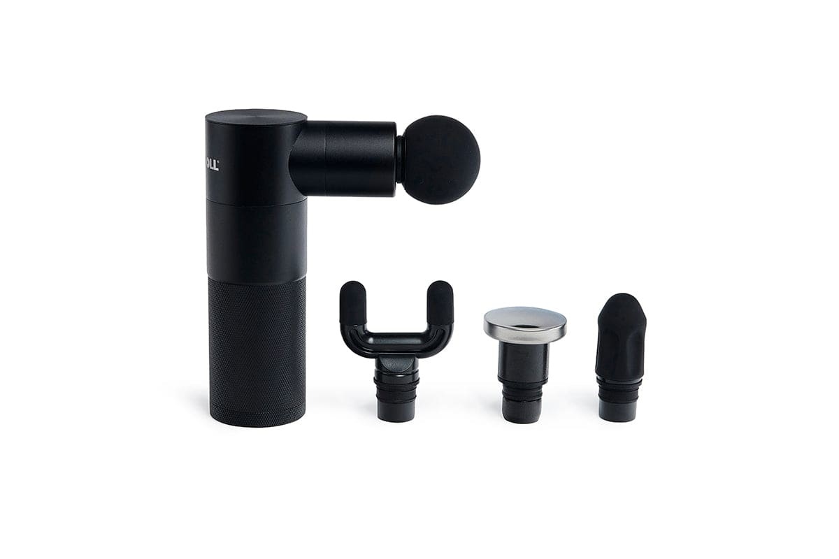 BLACKROLL® FASCIA GUN - Mini pistola massaggiante di alta qualità con USB C, 4 inserti e 4 livelli regolabili per sollievo dal dolore e relax