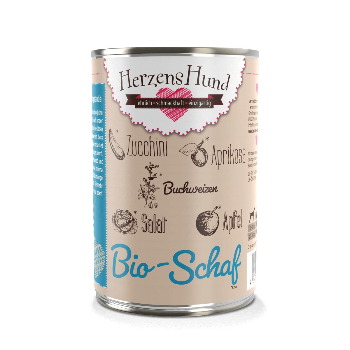 Herzens Hund Cibo Umido Biologico per Cani con Pecora e Verdure Bio - 400 g