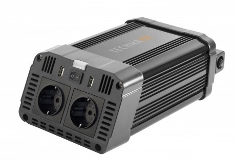 Technaxx 1200W TE16 Inverter DC/AC Interno Nero con 2x Presa Schuko e 2x Porta USB