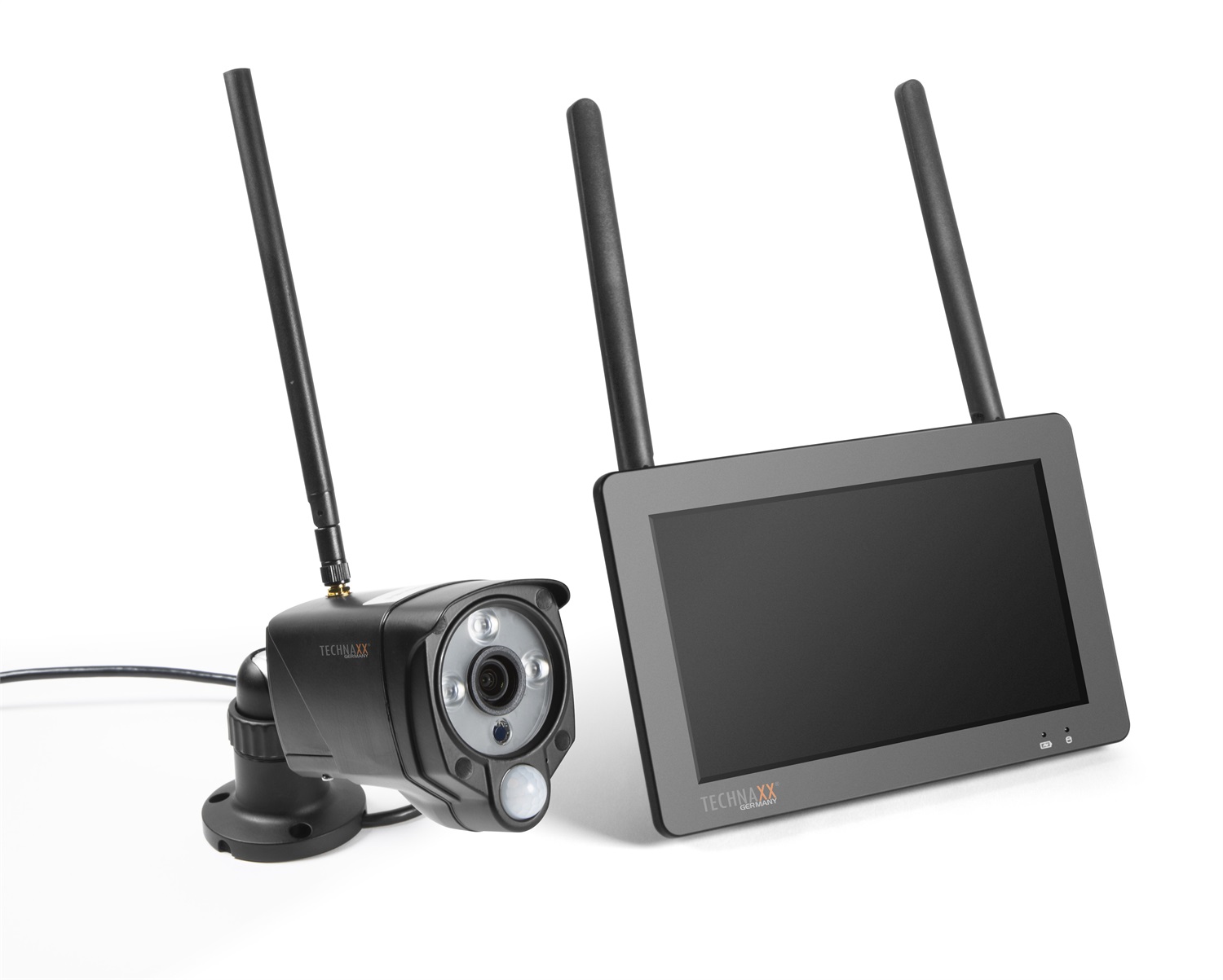 Technaxx TX-128 Telecamera di Sicurezza IP Esterno Wi-Fi 2MP con Visione Notturna, Cablato e Senza Fili, Montaggio Scrivania/Parete