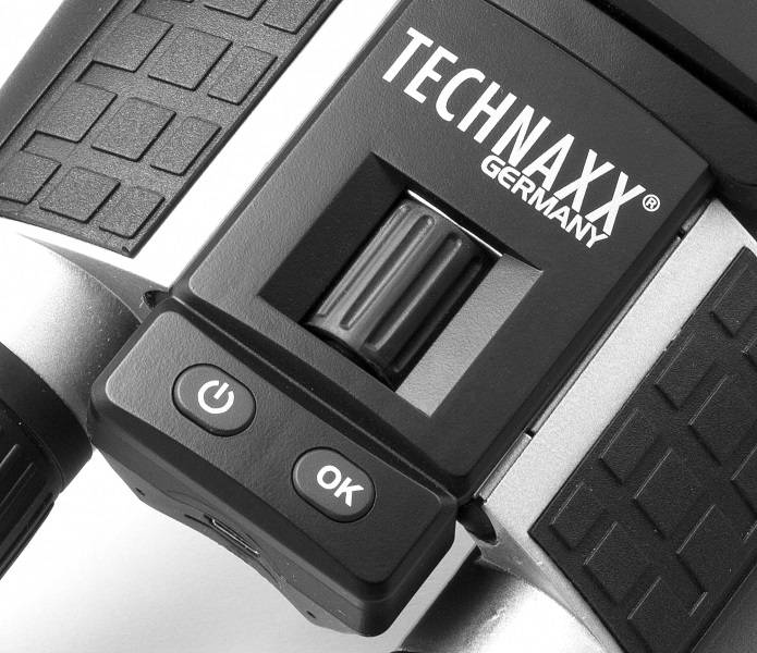 Technaxx TX-142 Binocolo con Telecamera - Osservazione Uccelli e Animali, Riprese Video e Foto Full HD, Zoom 4x, Display per Adulti, Nero e Argento