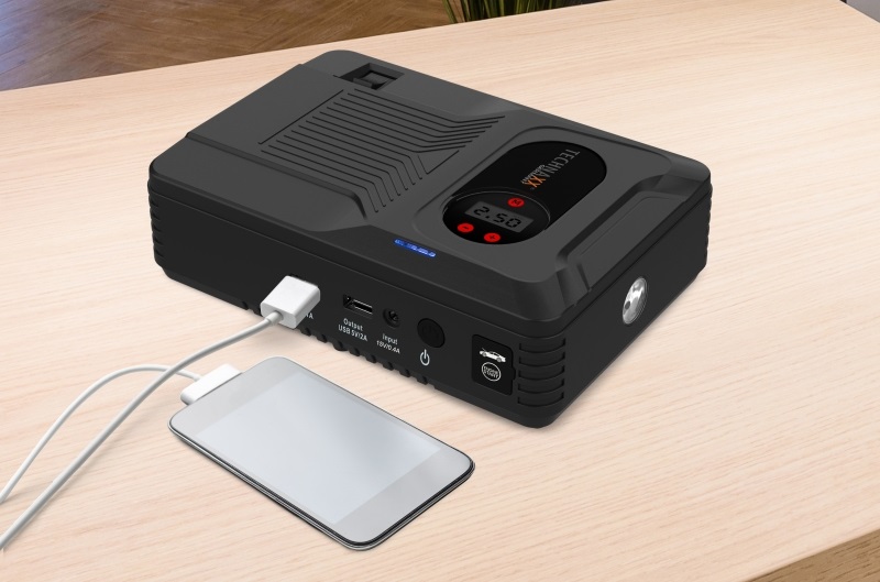 Technaxx TX-219 Avviatore Multifunzionale 4in1 con Compressore, Power Bank e Torcia LED - Batteria 14000 mAh