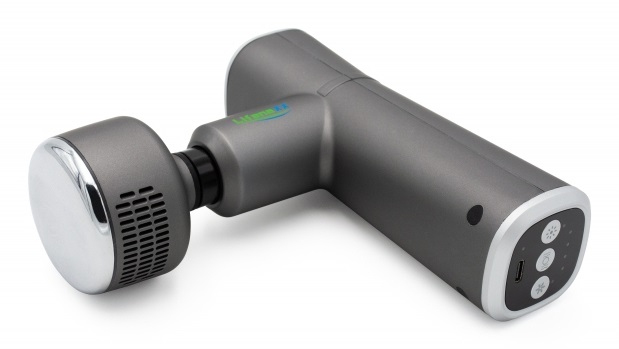 Lifenaxx LX-041 - Pistola per Massaggi Portatile con 3 Livelli di Calore, 5 Testine e Ricarica USB