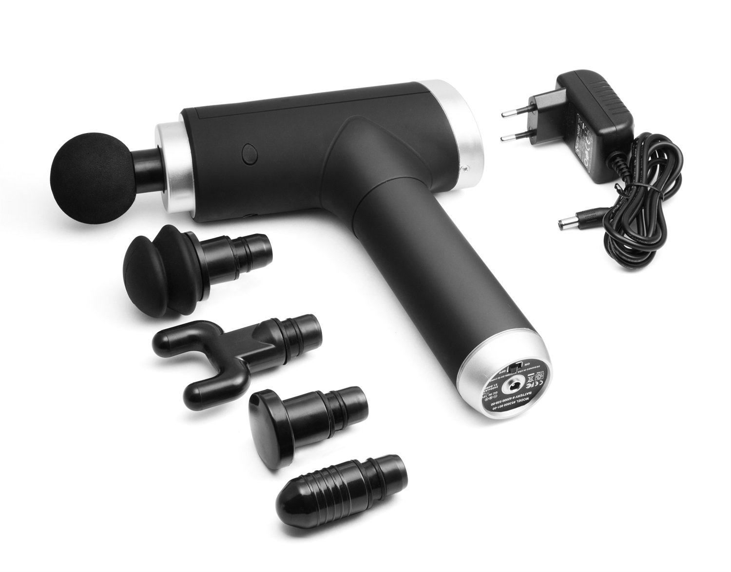 Technaxx LX-013 Massaggiatore Muscolare Compatto in ABS - Batteria Ricaricabile, 2h di Ricarica, Funzione Vibrazione, Colori Nero e Argento