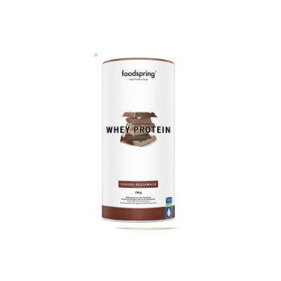 Foodspring Whey Protein Cioccolato 750 g - Integratore Proteico con 21 g di Proteine per Crescita Muscolare e Recupero Post-Allenamento