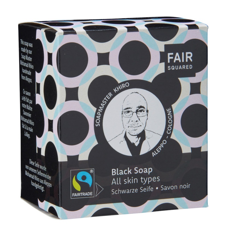 Fair Squared Sapone Nero Naturale per il Viso 2x80g - Adatto a Tutti i Tipi di Pelle