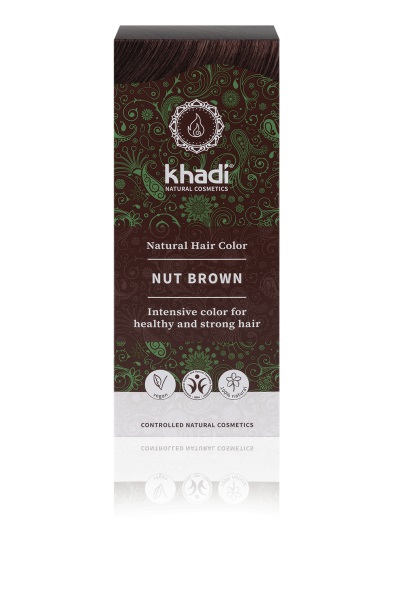 Khadi Tinta Naturale per Capelli Castano Nocciola 100 g - 100% Vegetale e Vegano, Cosmetico Naturale Certificato