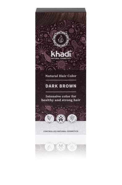 Khadi Tinta Vegetale Castano Scuro - 100 g, 100% Naturale e Vegano, Colore Intenso e Luminoso