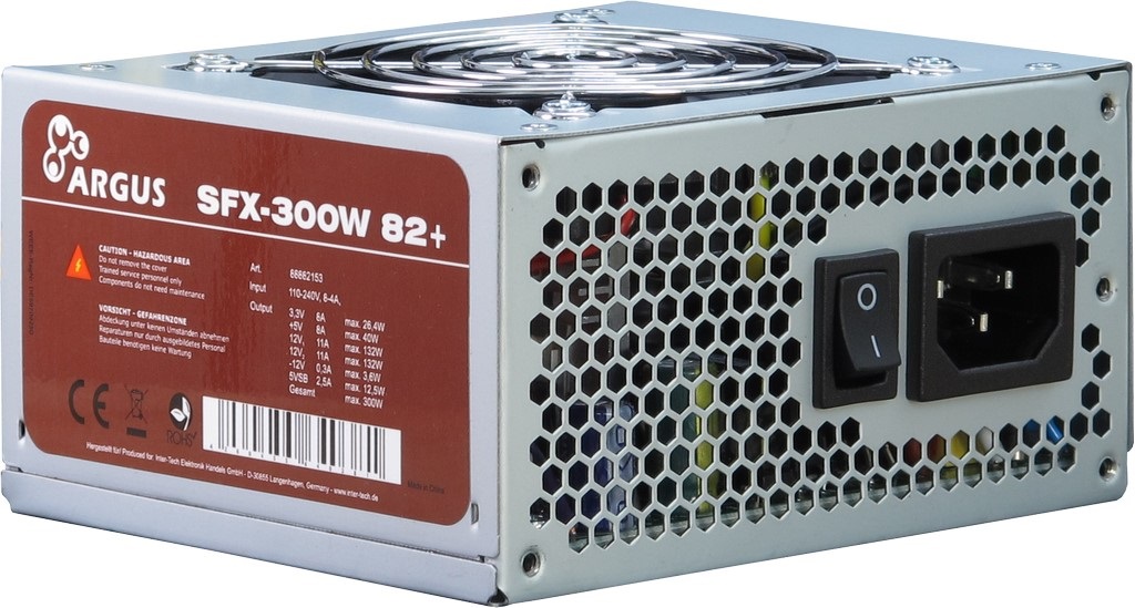 Inter-Tech SFX-300W Alimentatore per Computer 300W 20 4 Pin ATX Grigio con Ventilatore da 8 cm