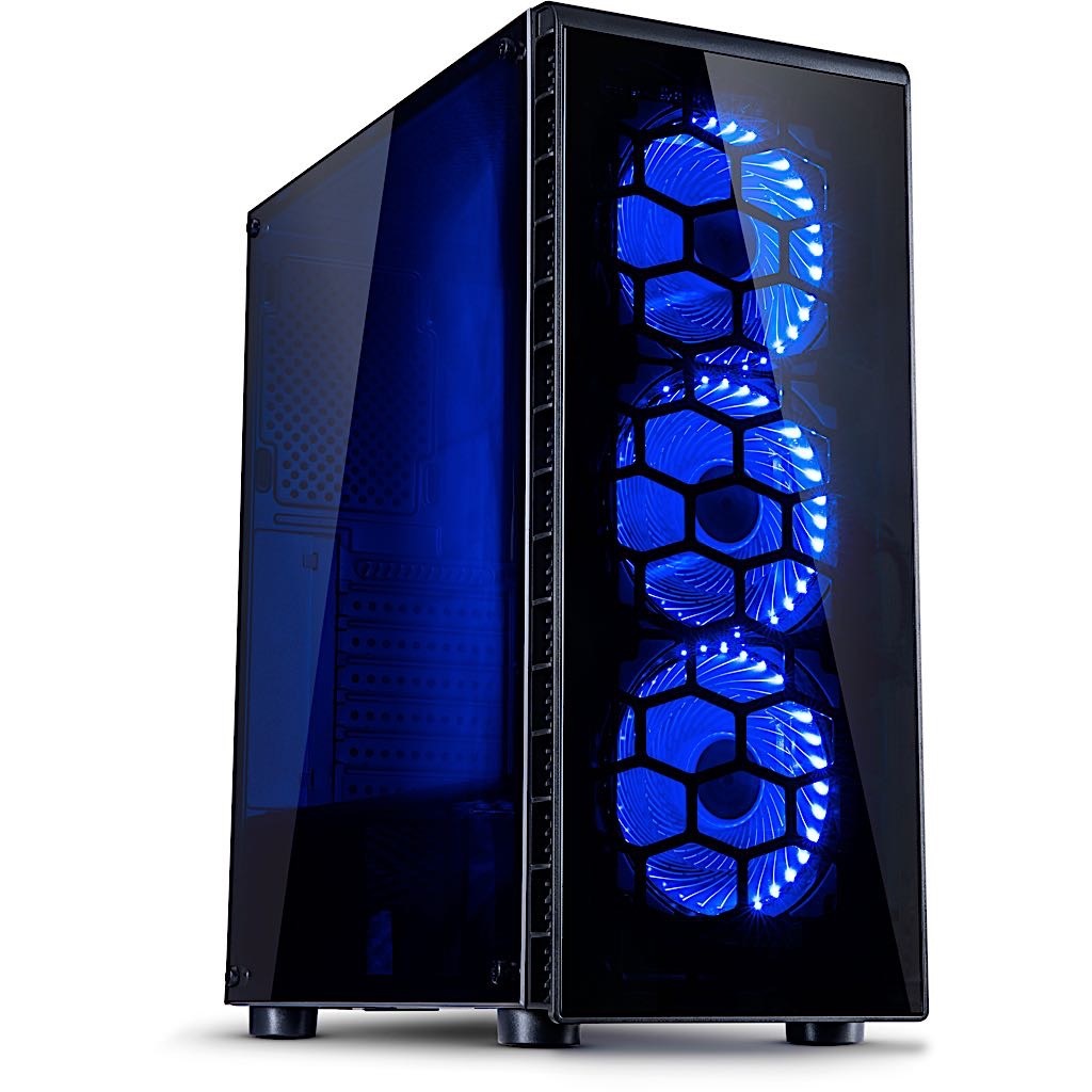 Inter-Tech CXC2 Tower Nero - Case Midi Tower con Vetro Temperato e 3 Ventole da 120mm