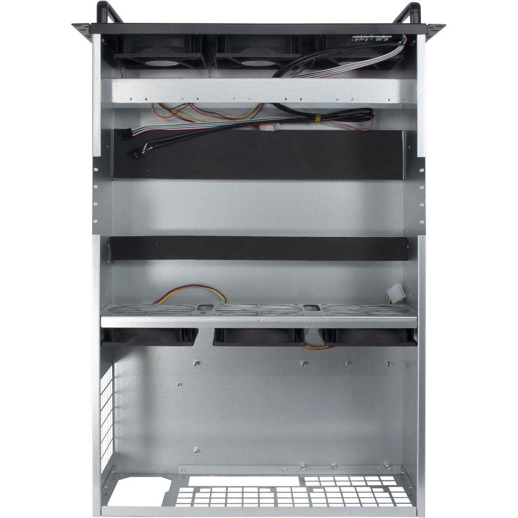 Inter-Tech IPC 4W2 Mining Rack 19'' Alloggiamento 4HE Mini-ITX Nero con 6 Ventole da 120 mm e 2 Porte USB 2.0