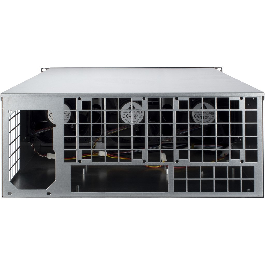 Inter-Tech IPC 4W2 Mining Rack 19'' Alloggiamento 4HE Mini-ITX Nero con 6 Ventole da 120 mm e 2 Porte USB 2.0