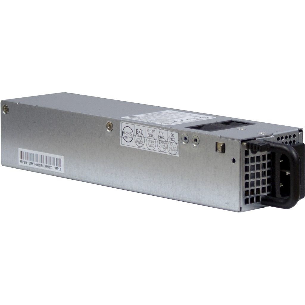 Inter-Tech ASPOWER R1A-KH0400 Alimentatore per Computer 400 W 20 4 pin ATX 1U Argento - Tensione di ingresso AC 100-240 V, Frequenza 50-60 Hz, Lunghezza cavo 40 cm