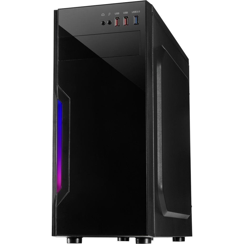Inter-Tech B-42 RGB Midi-Tower Nero con Striscia LED RGB e Porta USB 3.0