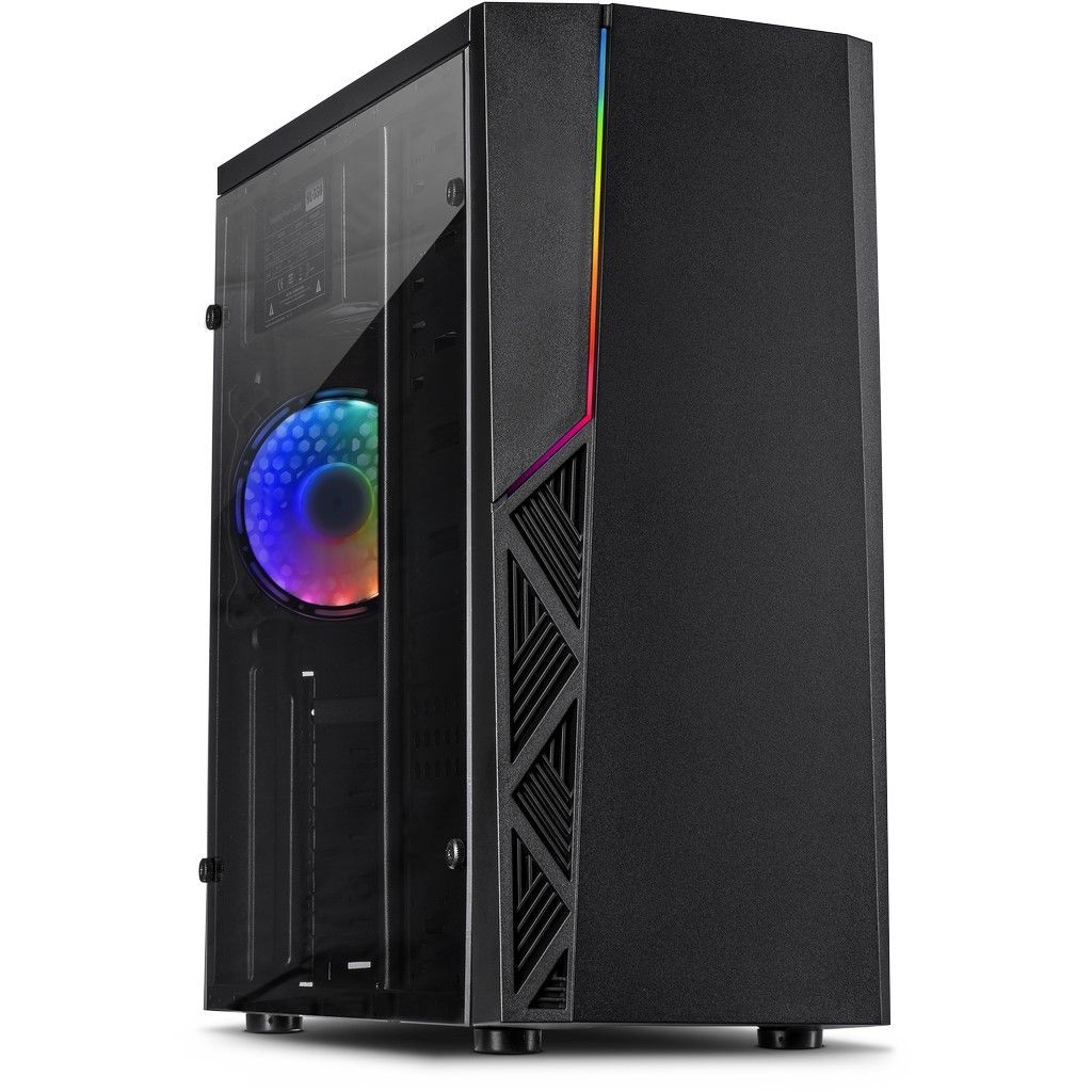 Inter-Tech B-02 RGB Nero Midi Tower ATX con Ventole da 120 mm e Illuminazione RGB