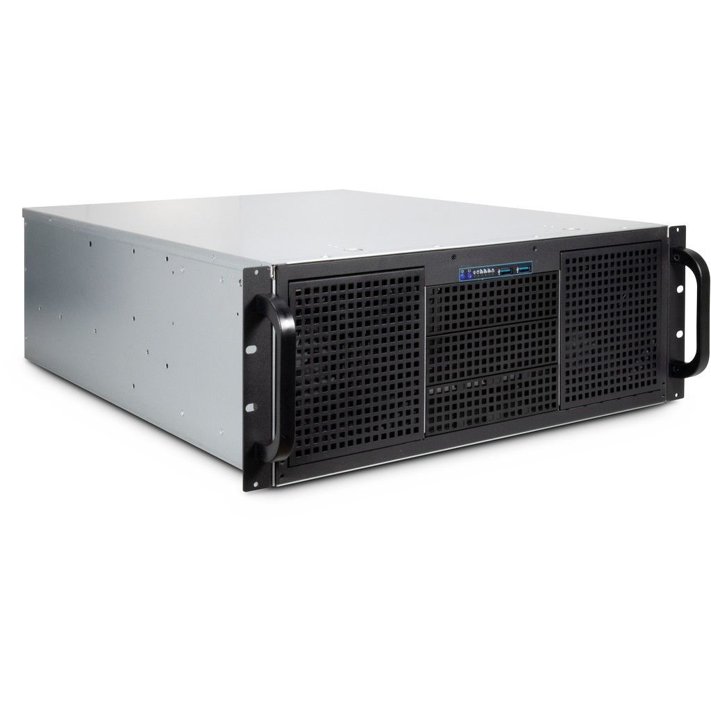 Inter-Tech 4U 40255 Supporto Server in Acciaio Nero e Grigio - Compatibile con ATX, EATX, micro ATX, Mini-ITX, SSI CEB, SSI EEB