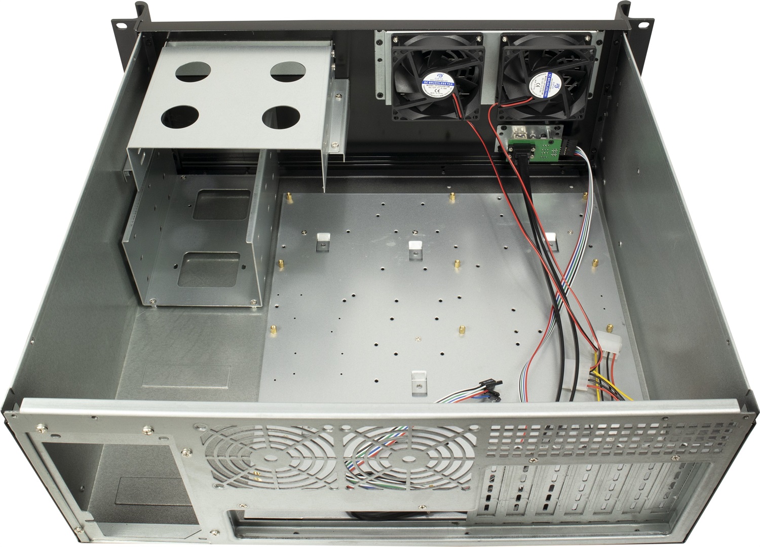 Inter-Tech 4U-K-439L Supporto Server Nero - Compatibile con ATX, E-ATX, MicroATX, Mini-ITX, 2 Ventole da 80 mm, Gabbia per Unità Estraibili