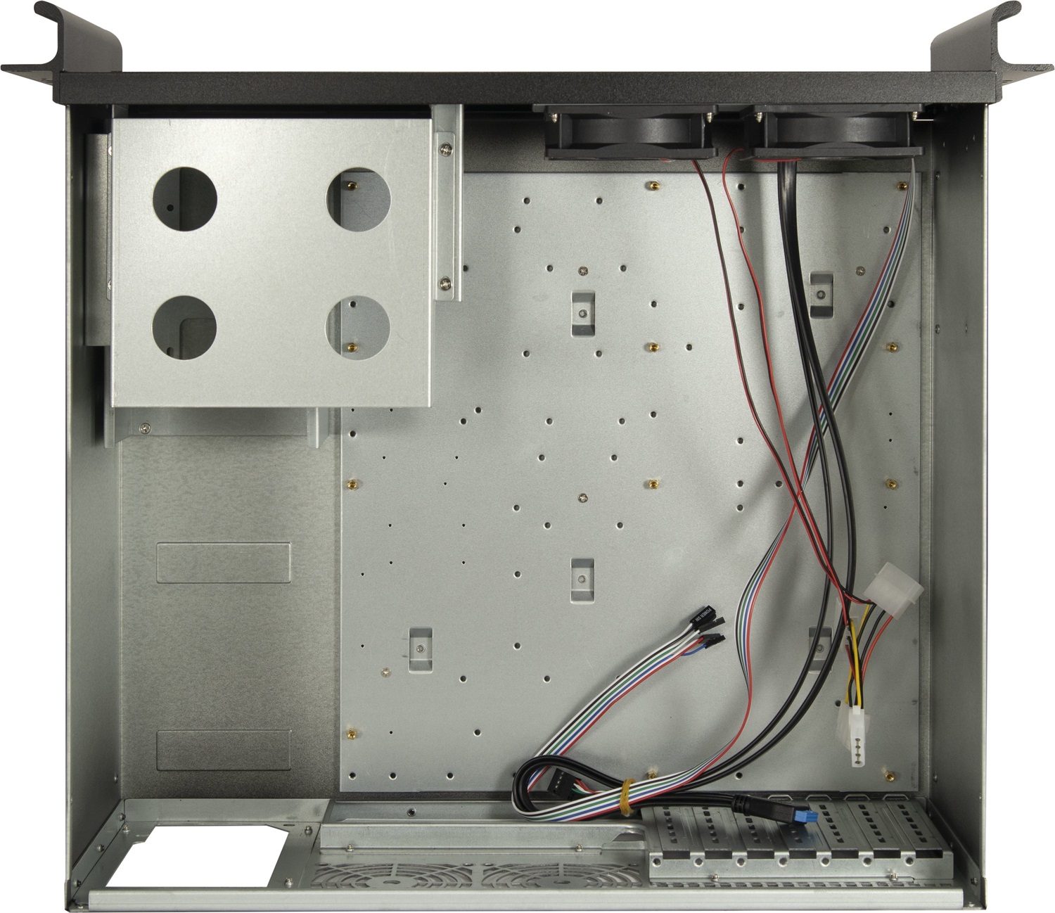 Inter-Tech 4U-K-439L Supporto Server Nero - Compatibile con ATX, E-ATX, MicroATX, Mini-ITX, 2 Ventole da 80 mm, Gabbia per Unità Estraibili