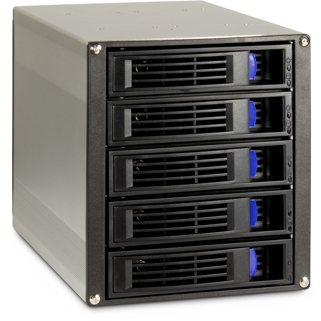 Inter-Tech ST-5255 Box Esterno HDD Nero per 5 Dischi Rigidi 2.5/3.5 con Supporto RAID e Ventola Integrata
