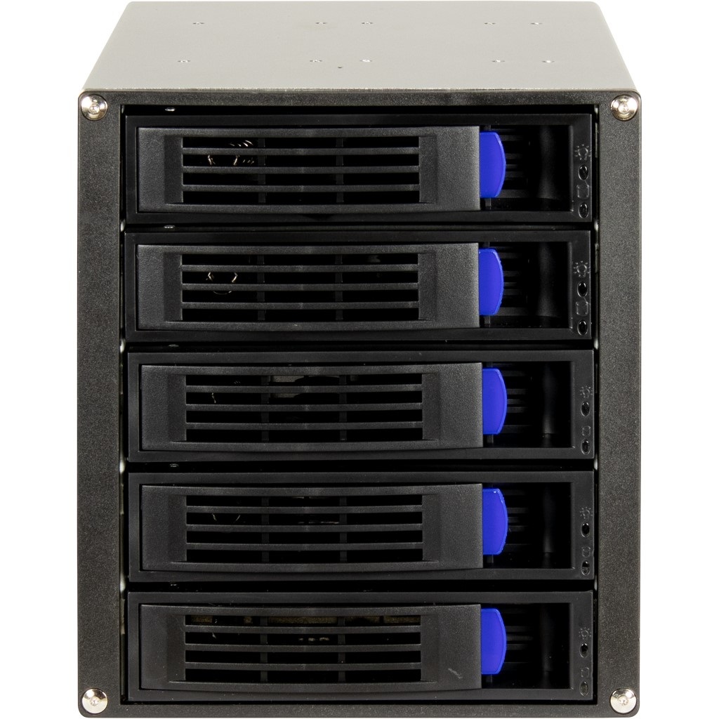 Inter-Tech ST-5255 Box Esterno HDD Nero per 5 Dischi Rigidi 2.5/3.5 con Supporto RAID e Ventola Integrata