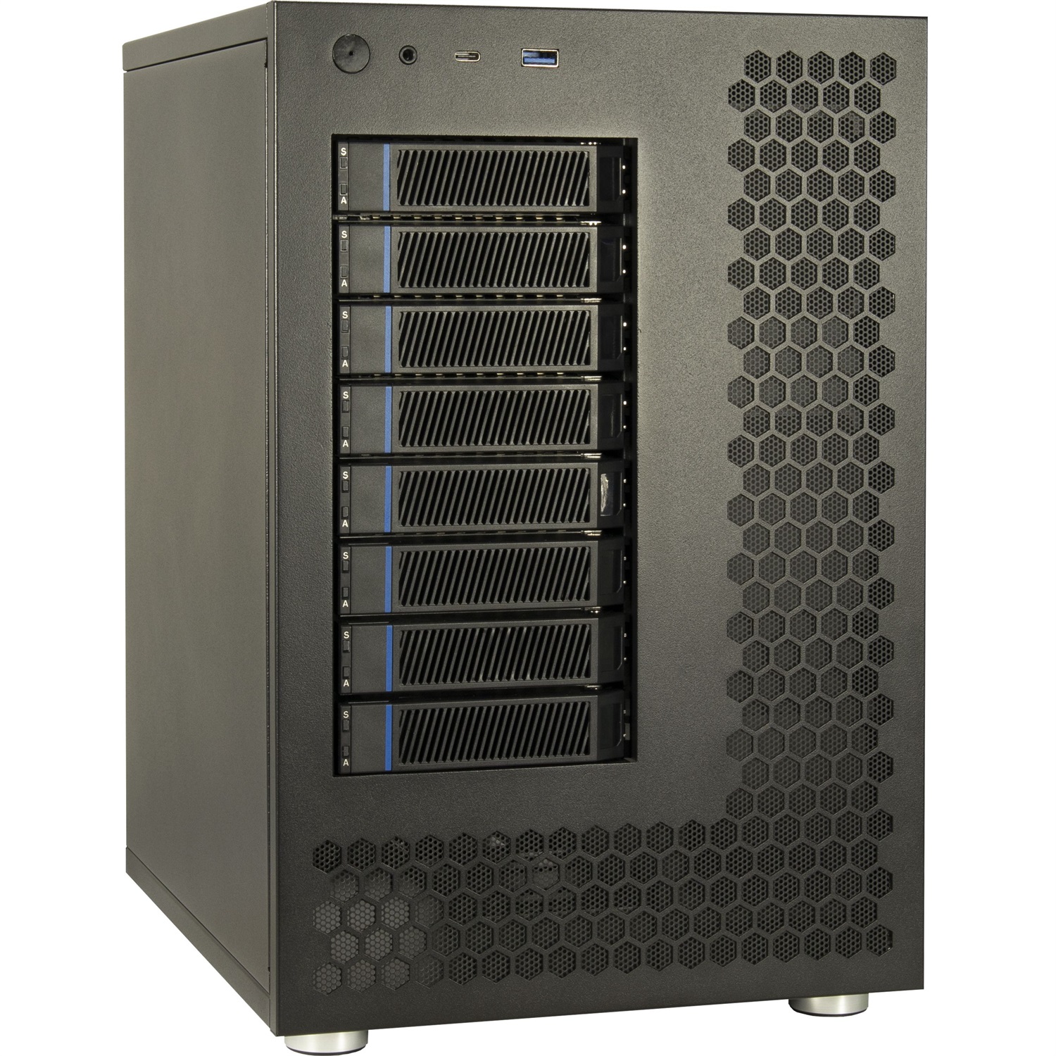 Inter-Tech NAS-8 Custodia per Disco Rigido (HDD) Nero 2.5/3.5