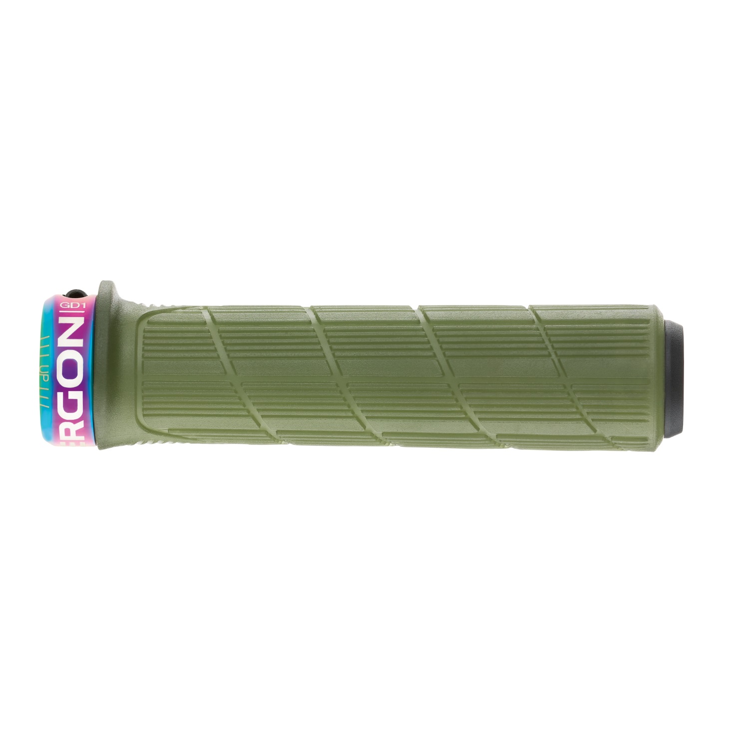 Ergon GD1 Evo Factory - Manopole per Bicicletta Verde Moss Frozen / Colliers Oil Slick, Design Conico, Diametro 30-32 mm, Ideali per MTB Discesa e Enduro