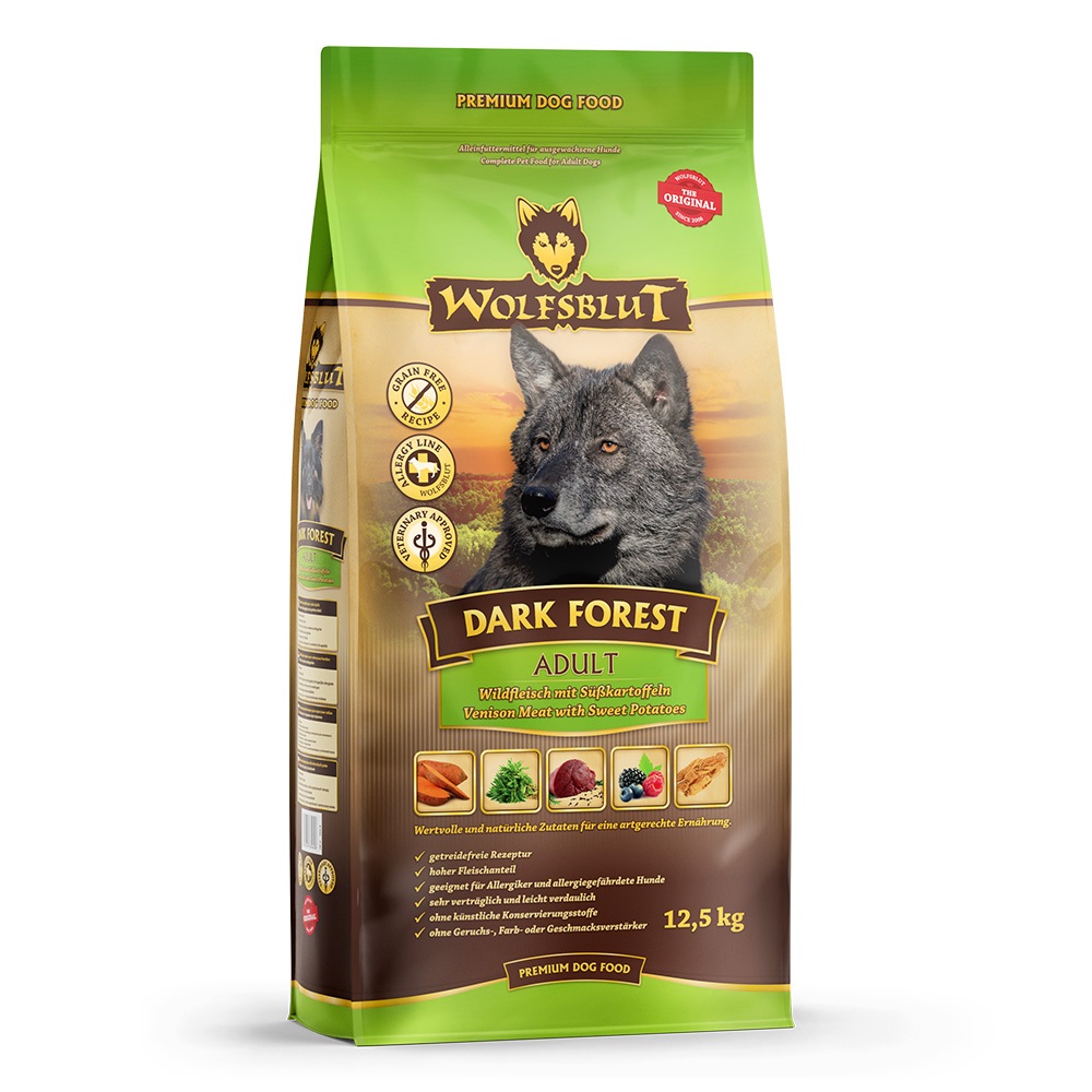 Wolfsblut Dark Forest Adult Cibo Secco per Cani 12,5 kg con Carne di Cervo e Patate Dolci
