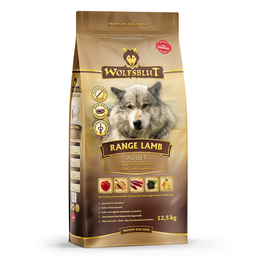 WOLFSBLUT Cibo Secco Completo per Cani Adulti con Agnello e Riso Integrale - 12,5 kg