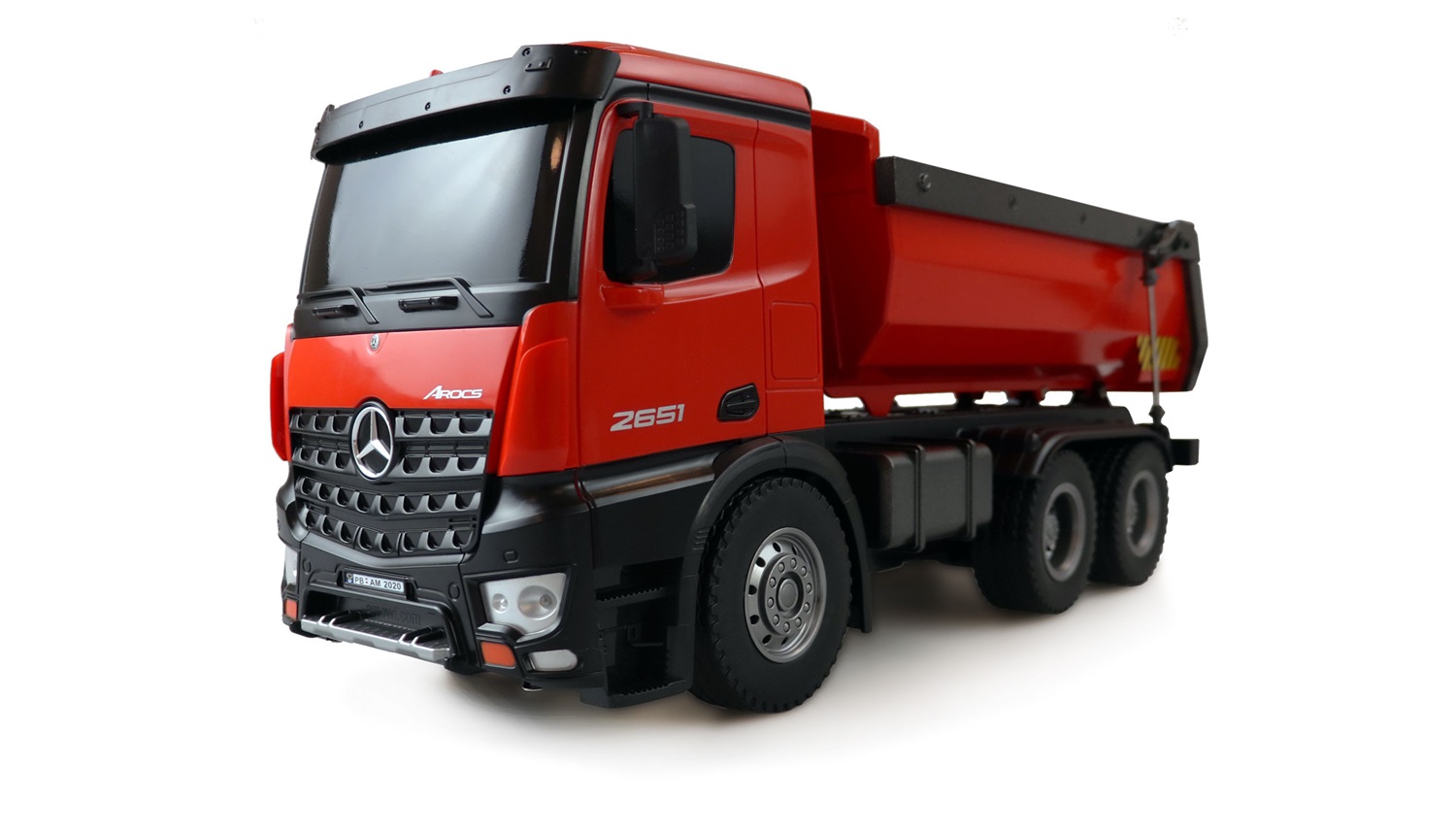 Amewi 22407 Mercedes-Benz Arocs Elettrico Camion RC 1:18 Pronto all'uso (RTR) con Batteria, Caricatore, 10 Canali Controllabili e Funzione Audio