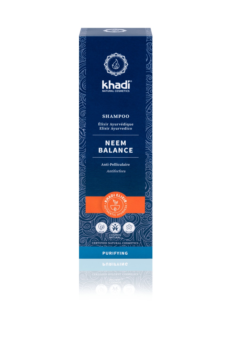 Khadi Neem Balance Shampoo Elisir Ayurvedico 200 ml - 100% Naturale, Vegano, Senza Solfati e Siliconi, Sollievo per Cuoio Capelluto Irritato e Forfora